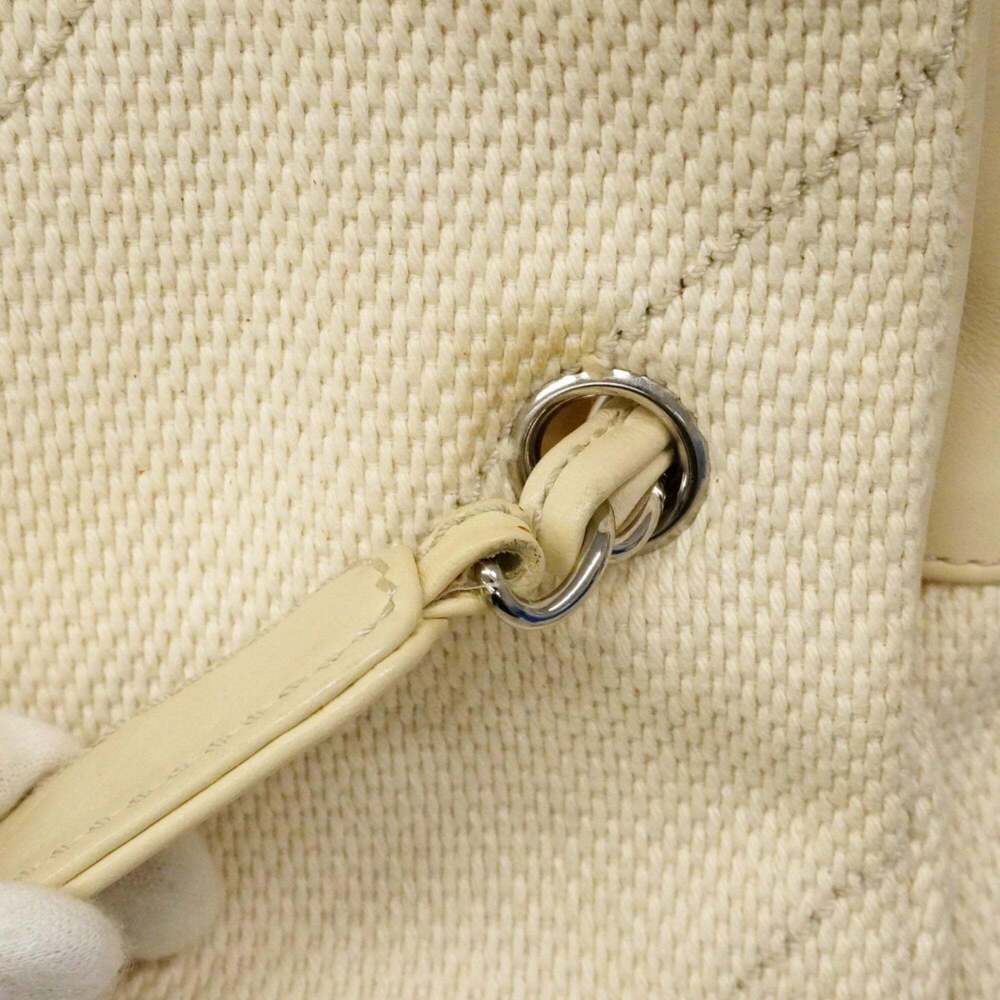 CHANEL White Canvas Tote Bag - Picture 12 of 16